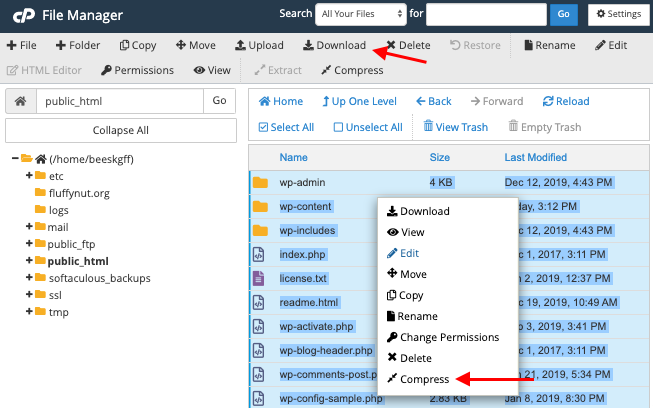 Hosting Control Panel Manual Backups