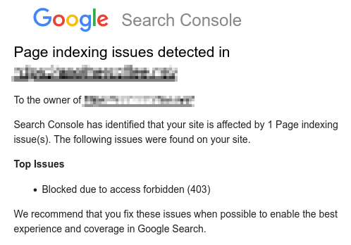 Google Search Console Page indexing issues